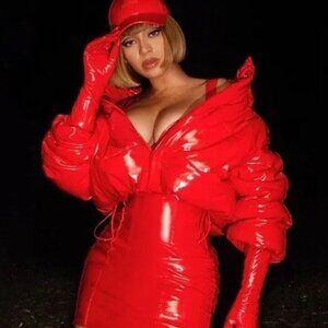 IVY PARK Adidas Originals X Latex Dress In Red RARE DESIGNER BEYONCE BODYCON XL